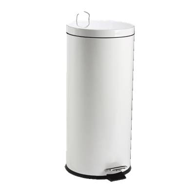 POUBELLE A PEDALE METAL 30L BLANCHE