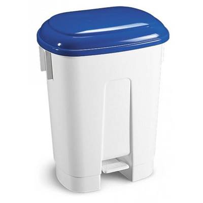 Poubelle SIRIUS PLASTIQUE 60 L COUVERCLE BLEU A PEDALE