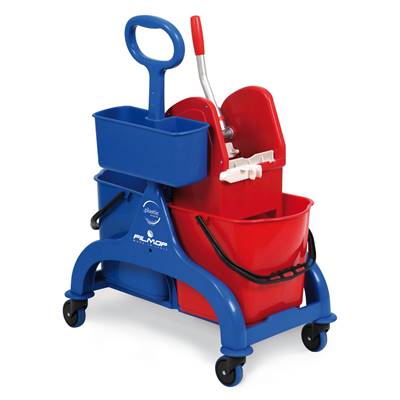 CHARIOT FRED 2x15 L COMPLET- SUPPORT SAC - BAC- PRESSE MACHOIRE ROUGE