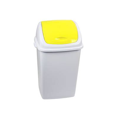 POUBELLE RIF 50L AV COUVERCLE BASCULANT JAUNE