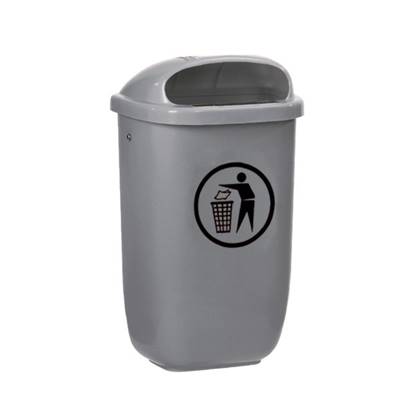 CORBEILLE CLASSIC PE-HD GRIS 50L
