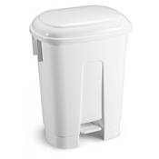 Poubelle SIRIUS PLASTIQUE 60 L COUVERCLE BLANC A PEDALE