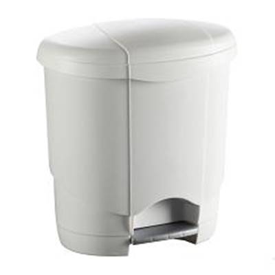 POUBELLE PLASTIQUE 18L BLANCHE PEDALE LOLLY