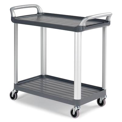 CHARIOT DE SERVICE SILVER 2 PLATEAUX - MONTANT ALUMINIUM