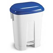 Poubelle SIRIUS PLASTIQUE 60 L COUVERCLE BLEU A PEDALE