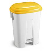 Poubelle SIRIUS PLASTIQUE 60L COUVERCLE JAUNE A PEDALE