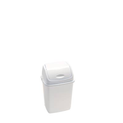 POUBELLE FLIP FLAP 10 L BLANCHE SUPPORT SAC INTEGRE