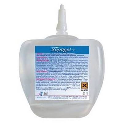 RECHARGE GEL HYDROALCOOLIQUE SEPTIGEL  + POMPE 1L - Po/ALPHAMOUSS