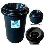 POUBELLE DONUTS 50L NOIR
