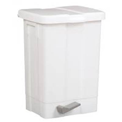 POUBELLE PLASTIQUE PATY 25 L BLANCHE A COUVERCLE ET PEDALE