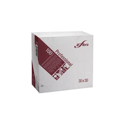 SERVIETTES DE TABLE OUATE BLANCHE 2 PLIS 30x30 x3200 - (SER/BL/ 3x3)
