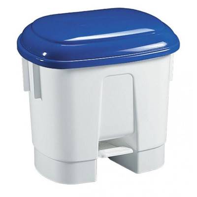 Poubelle SIRIUS PLASTIQUE 30L COUVERCLE BLEU A PEDALE