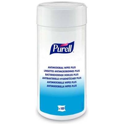 Lingettes désinfectantes antimicrobiennes PLUS PURELL x100