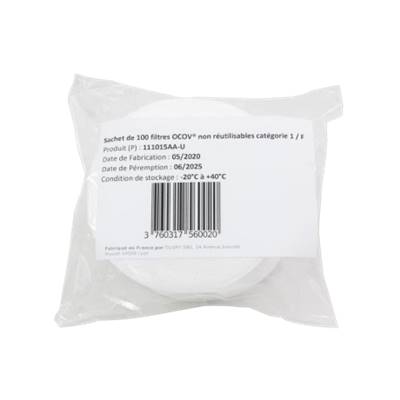 FILTRE JETABLE POUR MASQUE OCOV x100