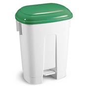 Poubelle SIRIUS PLASTIQUE 60L COUVERCLE VERT A PEDALE